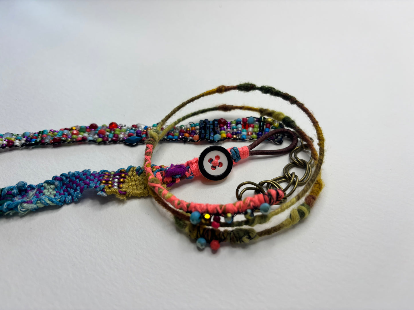 Vibrant Colours Weaved 3 bracelet stack set