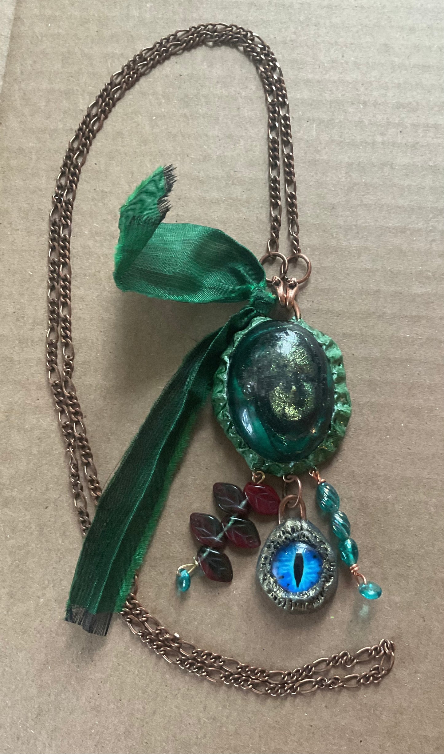Green With Envy Talisman and Charm Necklace