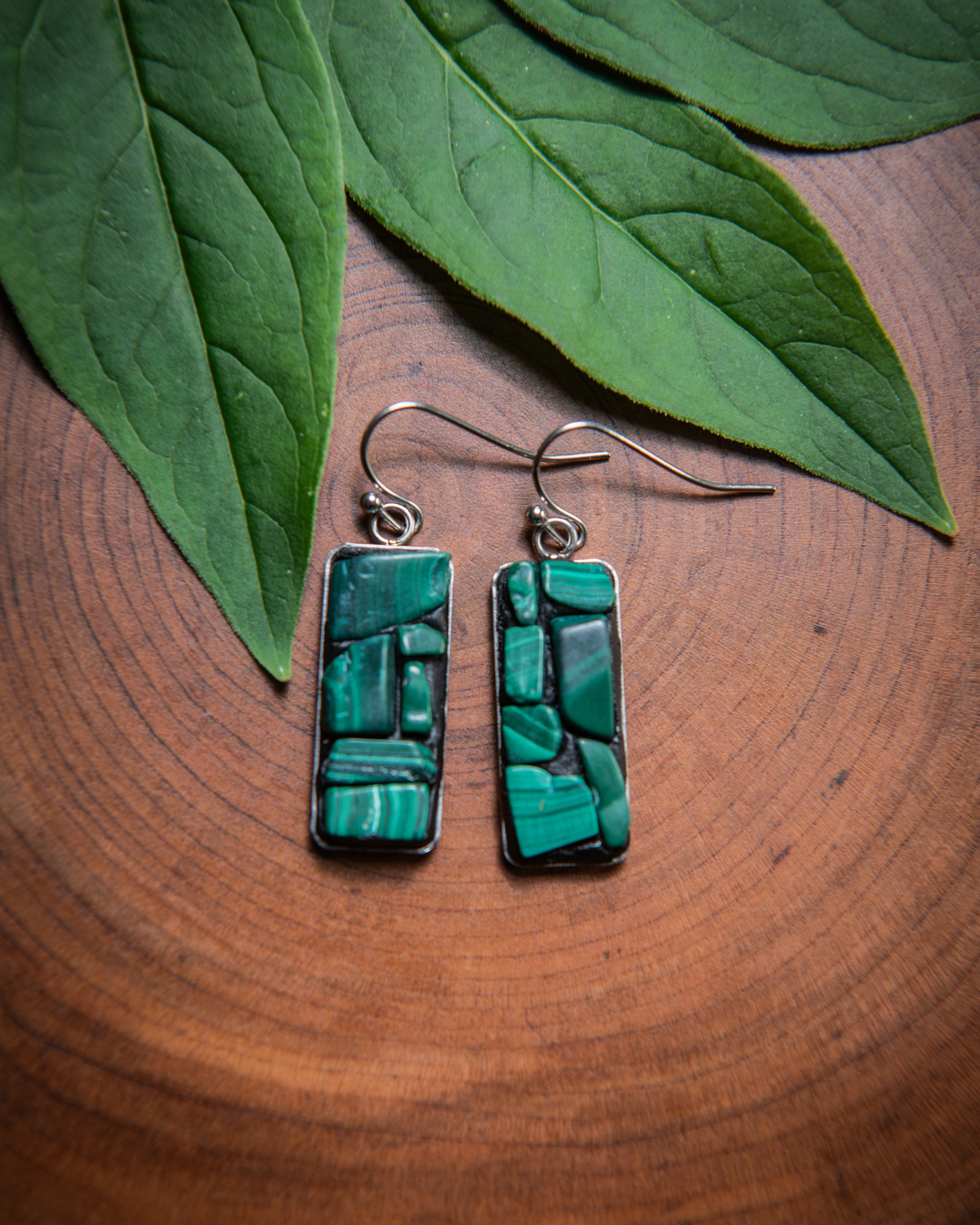 Gemstone Mosaic Drop Earrings