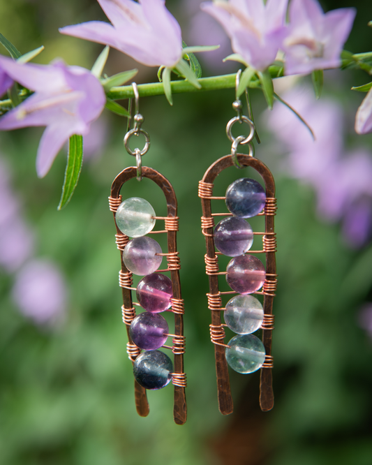 Fluorite Snowshoe Earrings