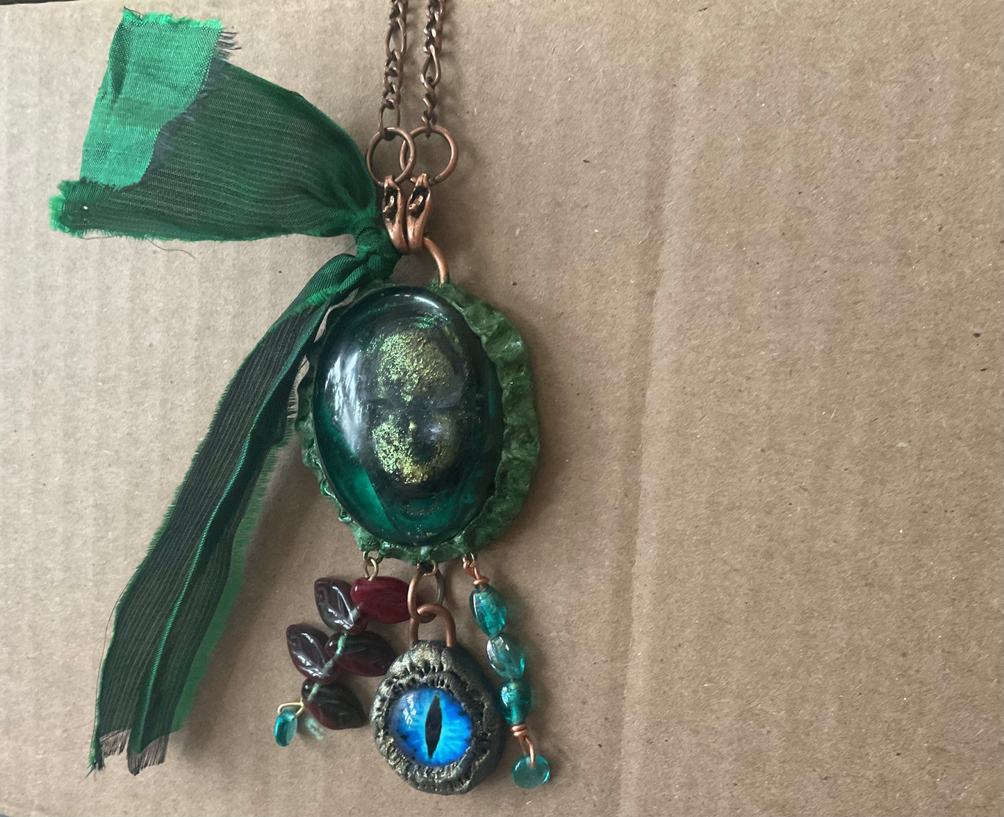 Green With Envy Talisman and Charm Necklace