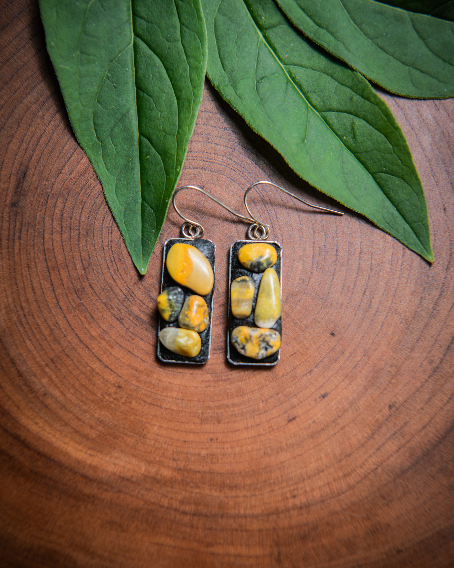 Gemstone Mosaic Drop Earrings