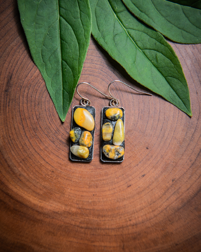 Gemstone Mosaic Drop Earrings