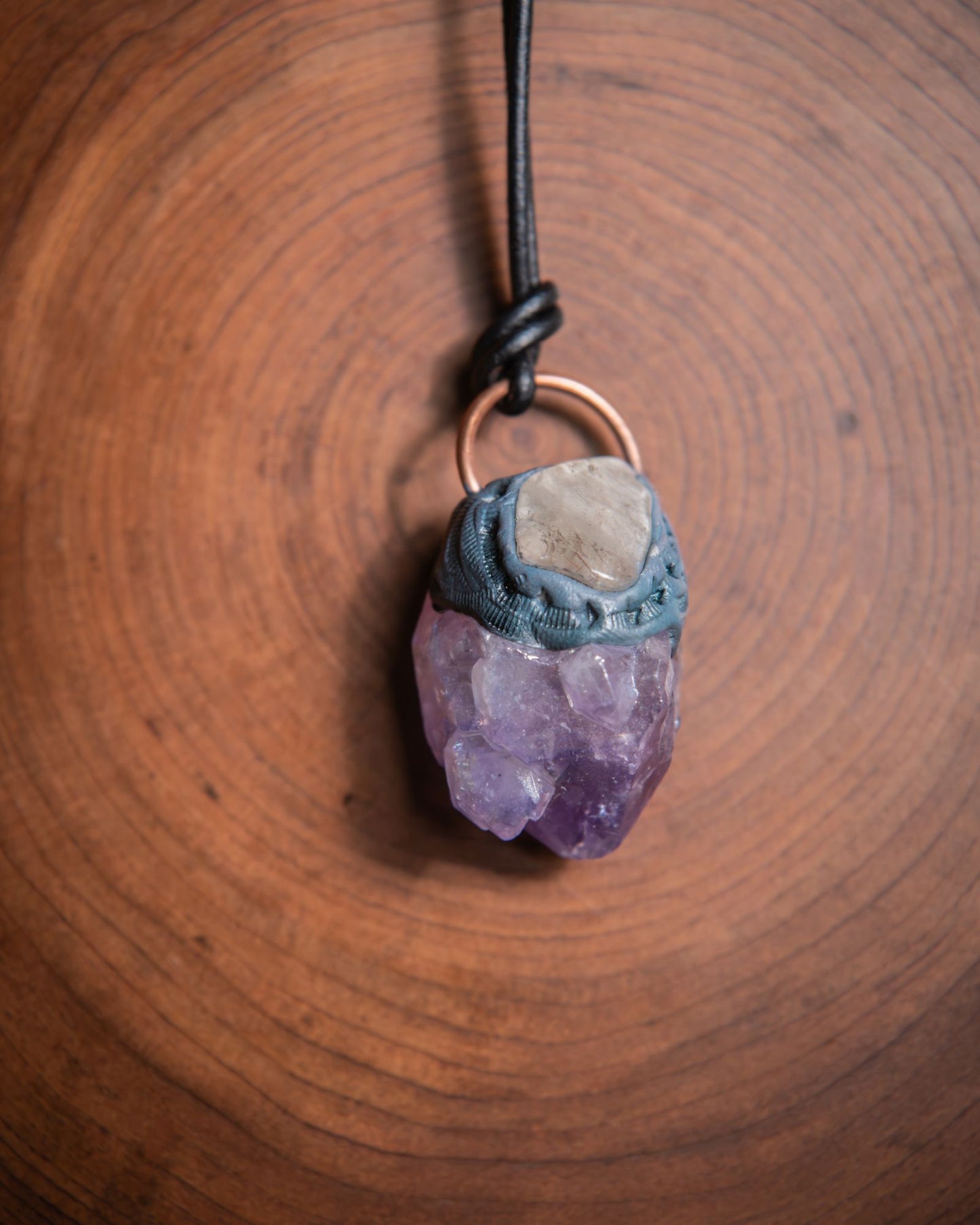 Gemstone Pendants with Leather Cord